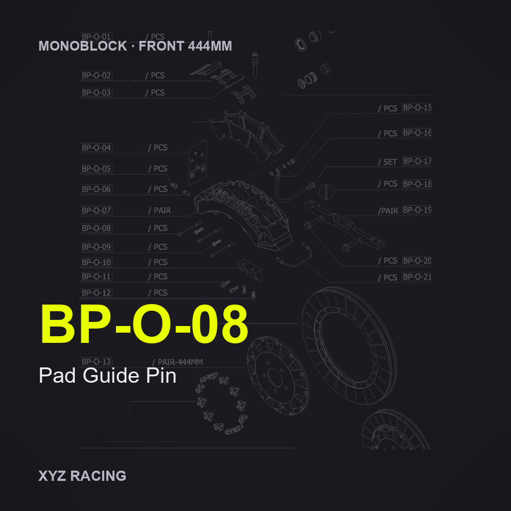 Pad Guide Pin (BP-O-08) — Monoblock Front 444mm