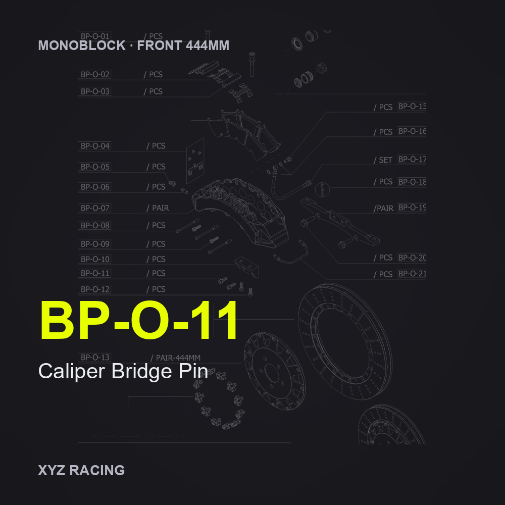 Caliper Bridge Pin (BP-O-11) — Monoblock Front 444mm
