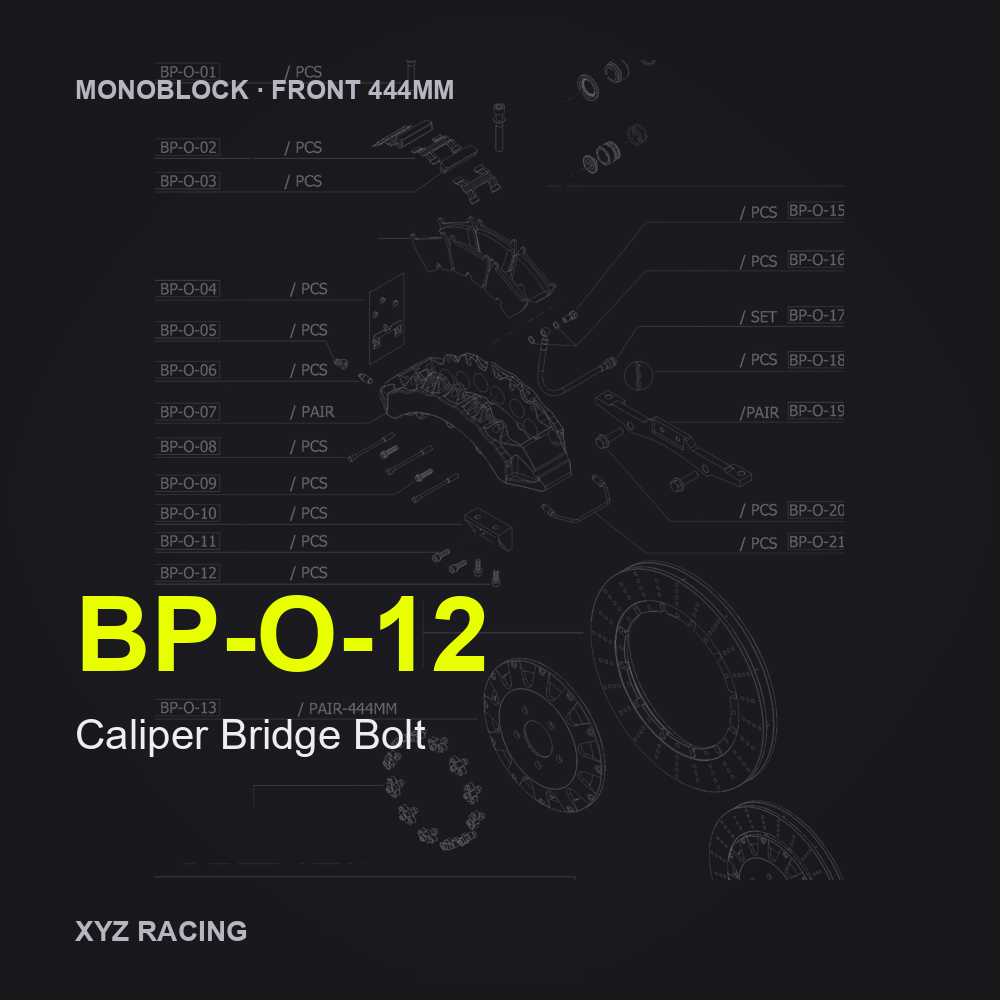 Caliper Bridge Bolt (BP-O-12) — Monoblock Front 444mm