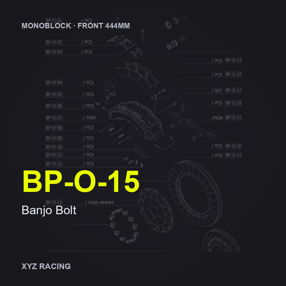 Banjo Bolt (BP-O-15) — Monoblock Front 444mm