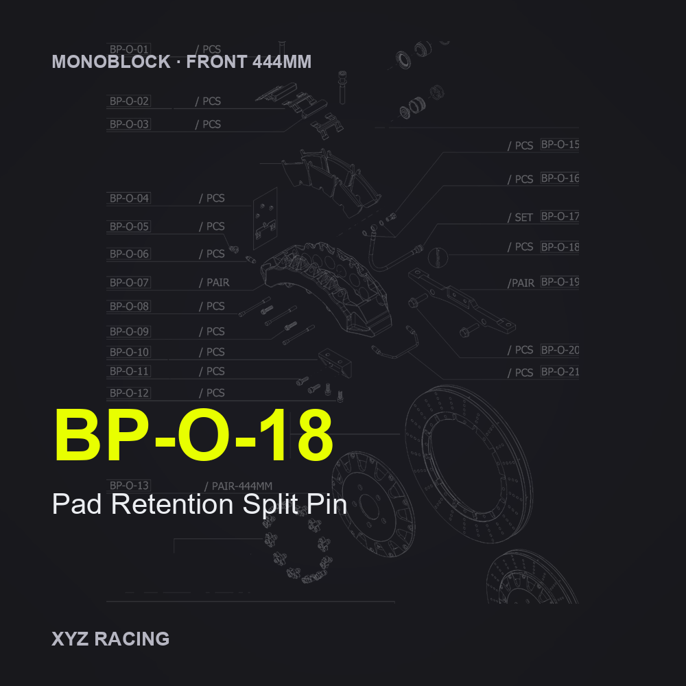 Pad Retention Split Pin (BP-O-18) — Monoblock Front 444mm