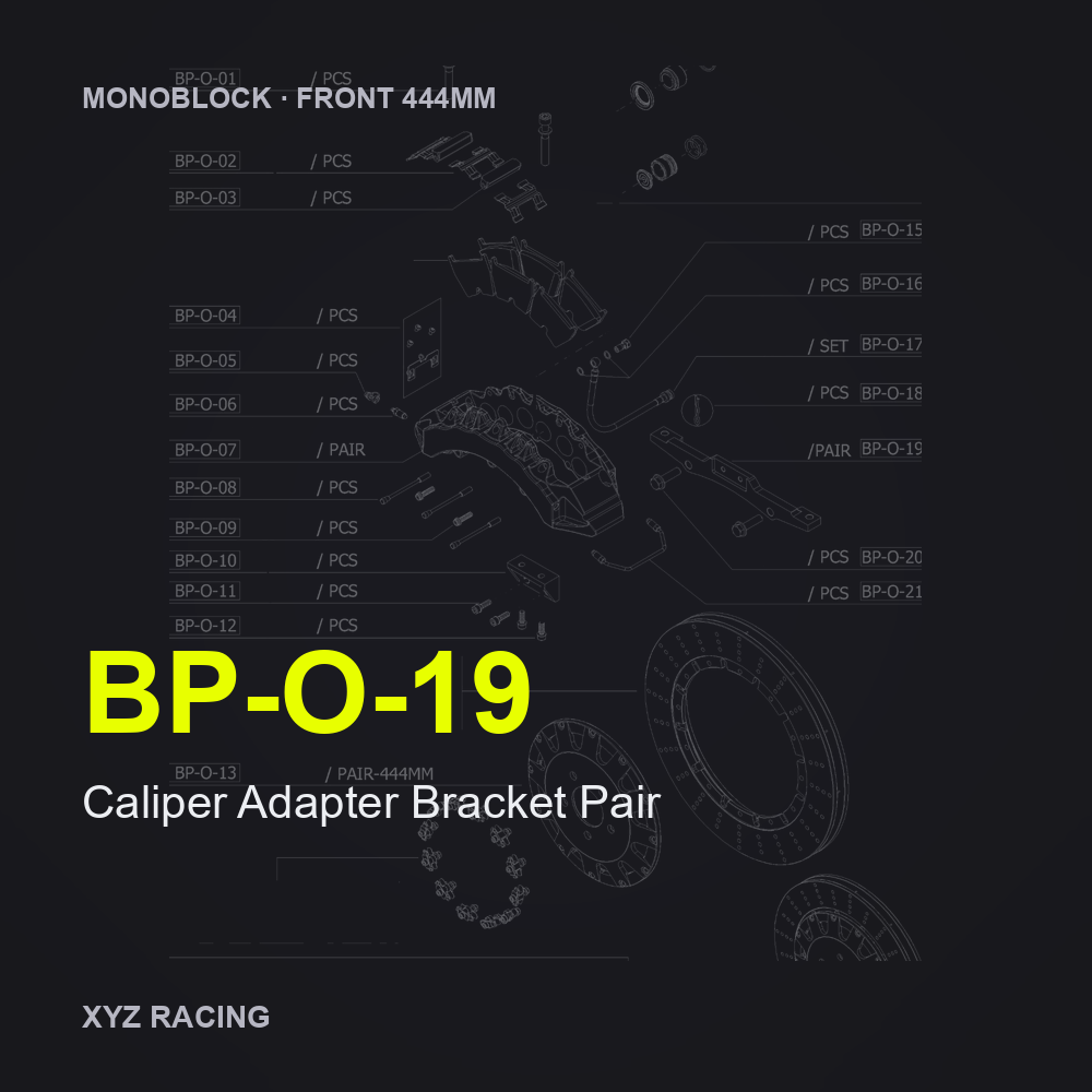 Caliper Adapter Bracket Pair (BP-O-19) — Monoblock Front 444mm