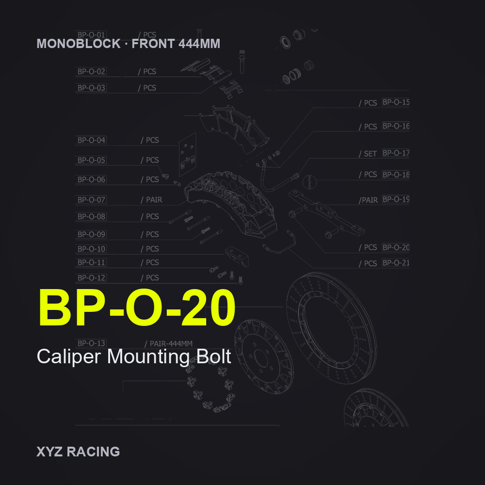 Caliper Mounting Bolt (BP-O-20) — Monoblock Front 444mm