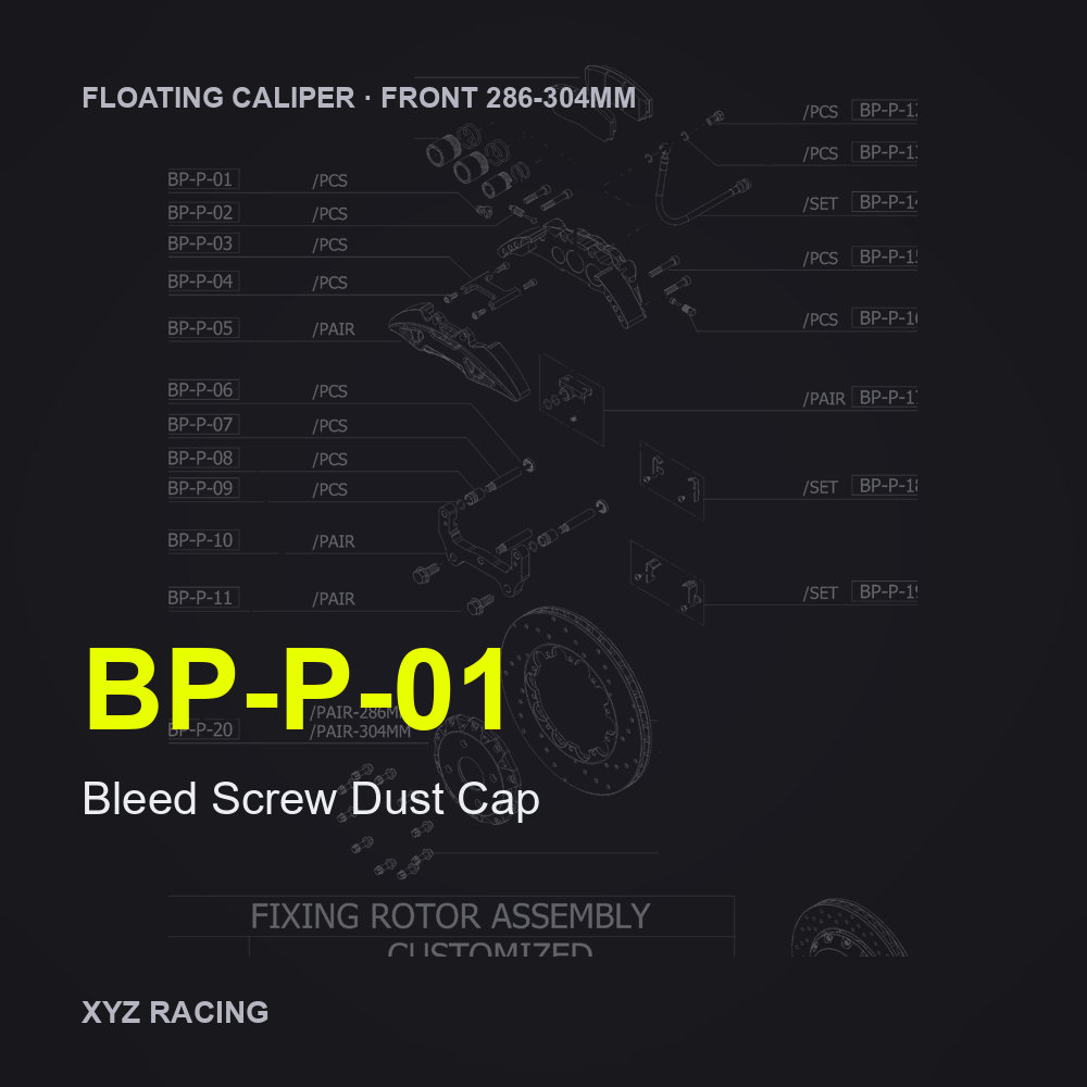Bleed Screw Dust Cap (BP-P-01) — Floating Caliper Front 286-304mm