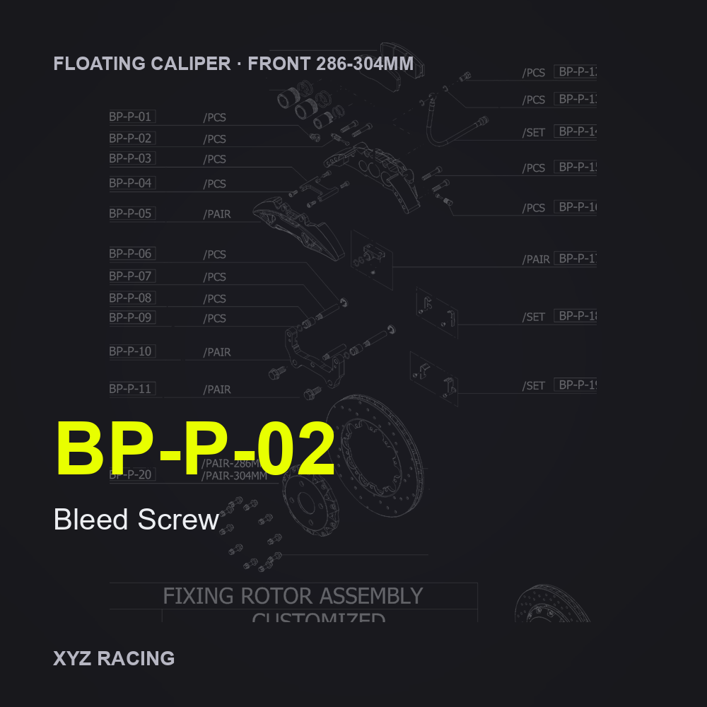 Bleed Screw (BP-P-02) — Floating Caliper Front 286-304mm