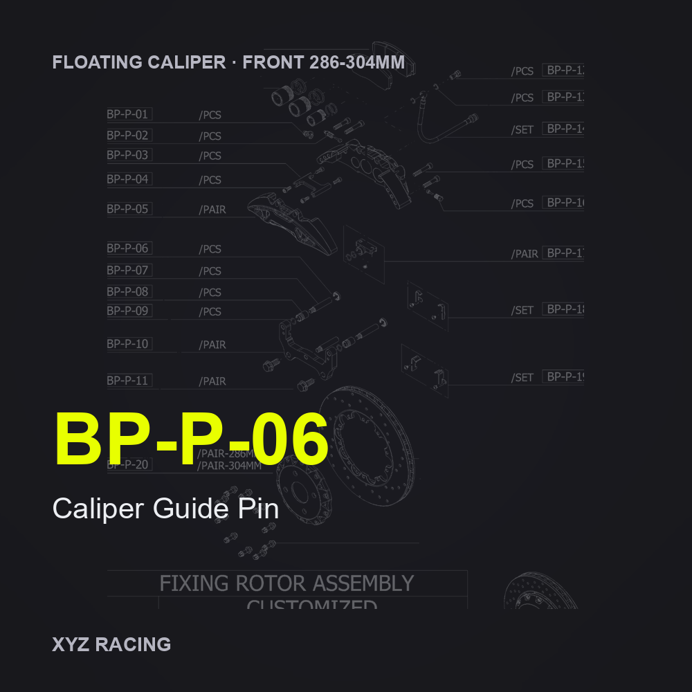 Caliper Guide Pin (BP-P-06) — Floating Caliper Front 286-304mm