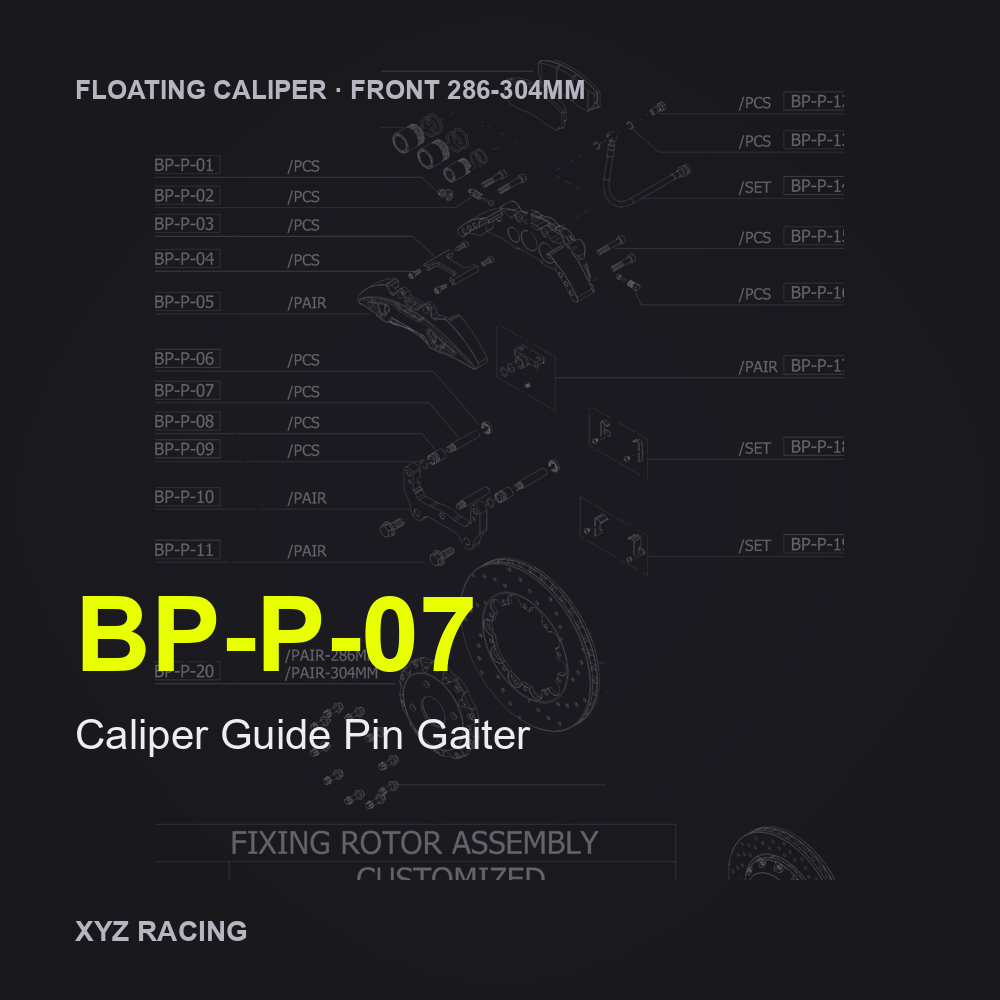 Caliper Guide Pin Gaiter (BP-P-07) — Floating Caliper Front 286-304mm