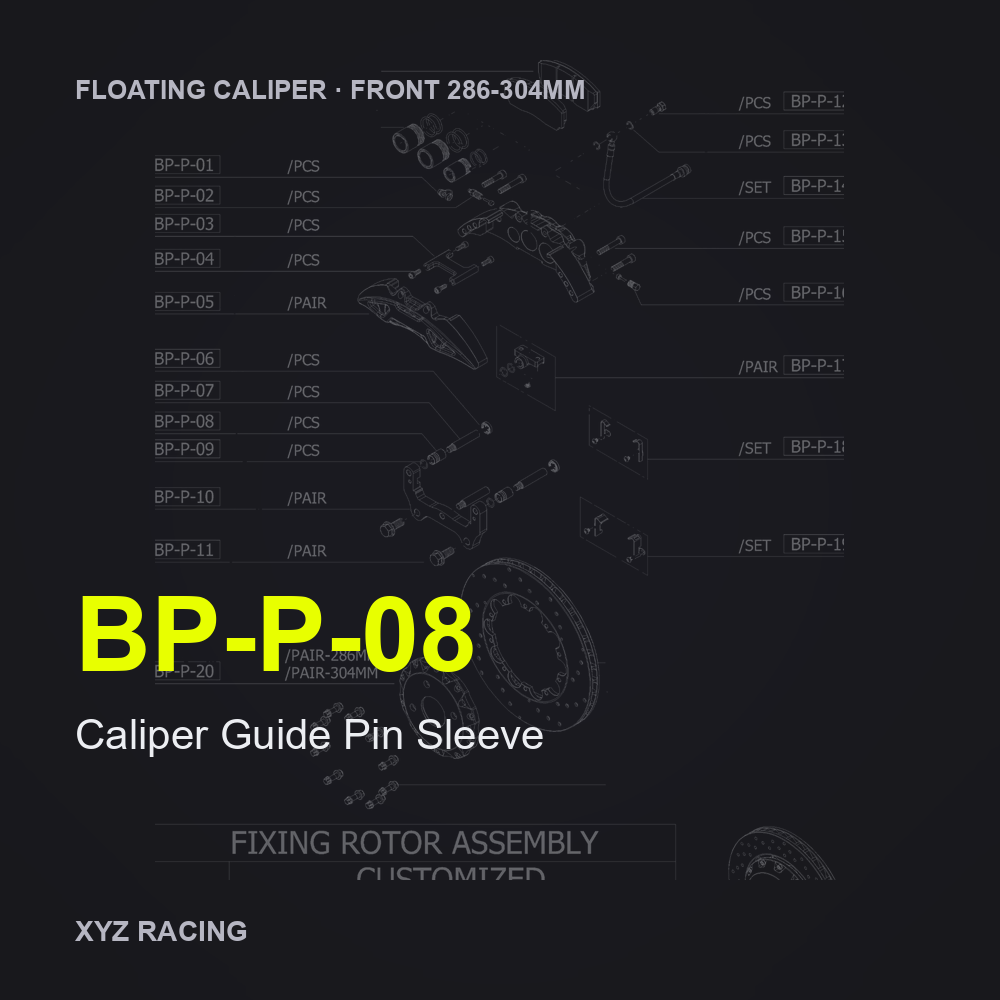 Caliper Guide Pin Sleeve (BP-P-08) — Floating Caliper Front 286-304mm
