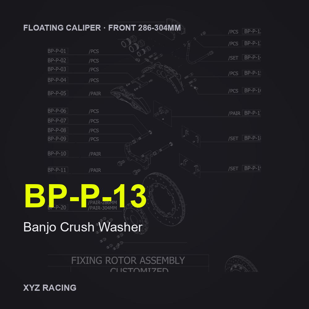 Banjo Crush Washer (BP-P-13) — Floating Caliper Front 286-304mm