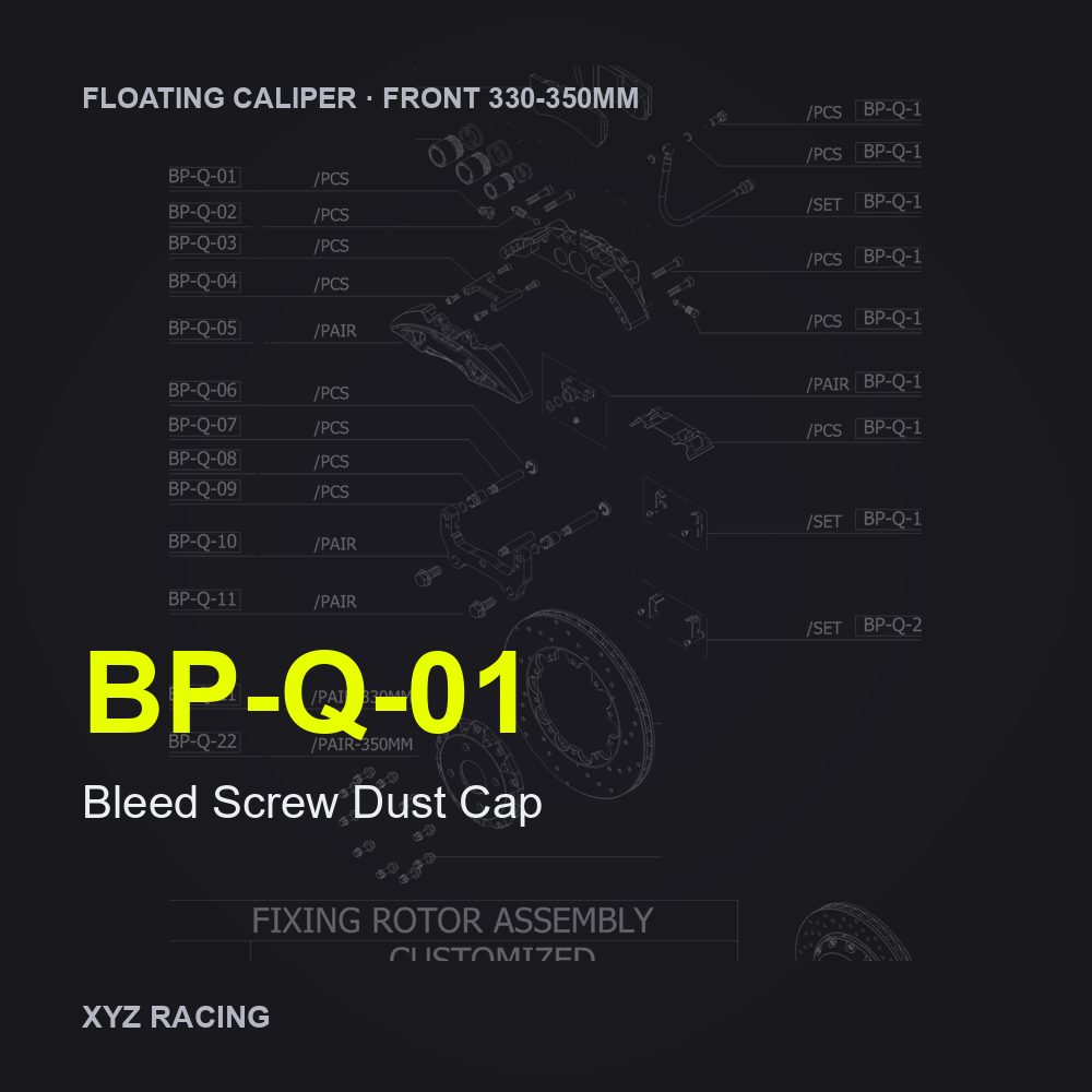 Bleed Screw Dust Cap (BP-Q-01) — Floating Caliper Front 330-350mm