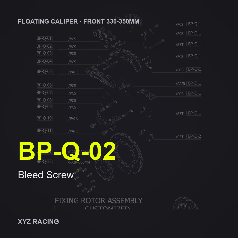 Bleed Screw (BP-Q-02) — Floating Caliper Front 330-350mm