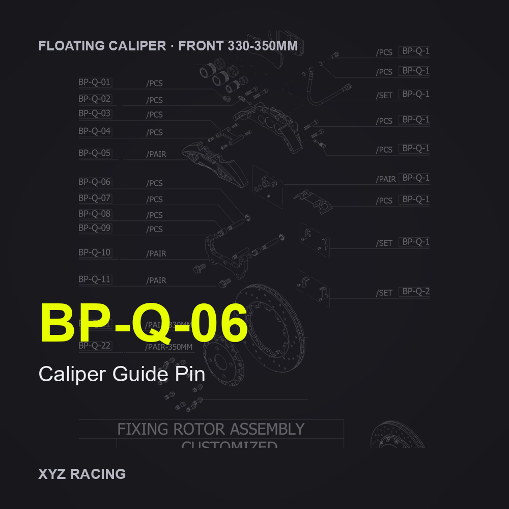 Caliper Guide Pin (BP-Q-06) — Floating Caliper Front 330-350mm