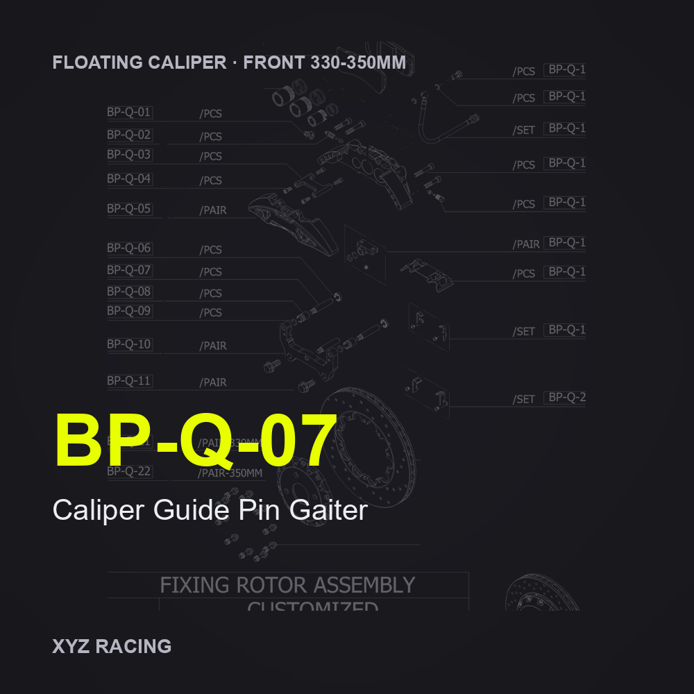 Caliper Guide Pin Gaiter (BP-Q-07) — Floating Caliper Front 330-350mm