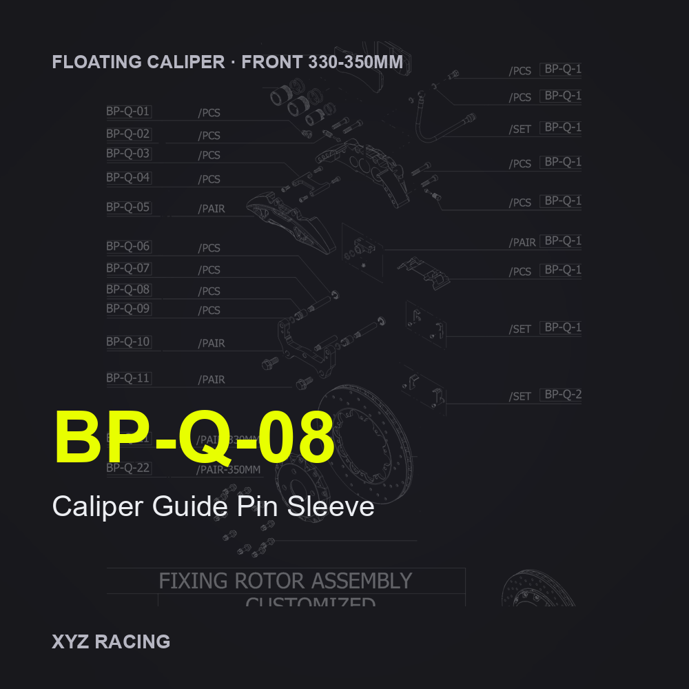Caliper Guide Pin Sleeve (BP-Q-08) — Floating Caliper Front 330-350mm