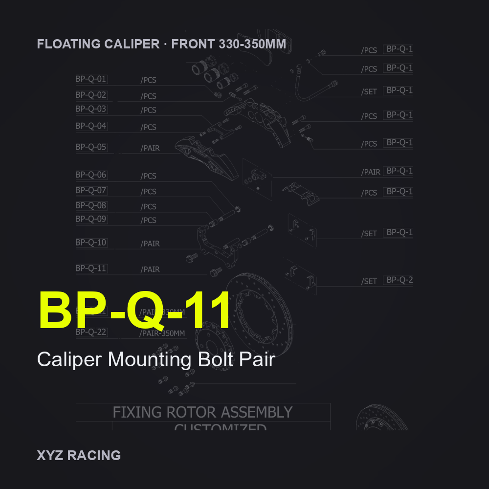 Caliper Mounting Bolt Pair (BP-Q-11) — Floating Caliper Front 330-350mm