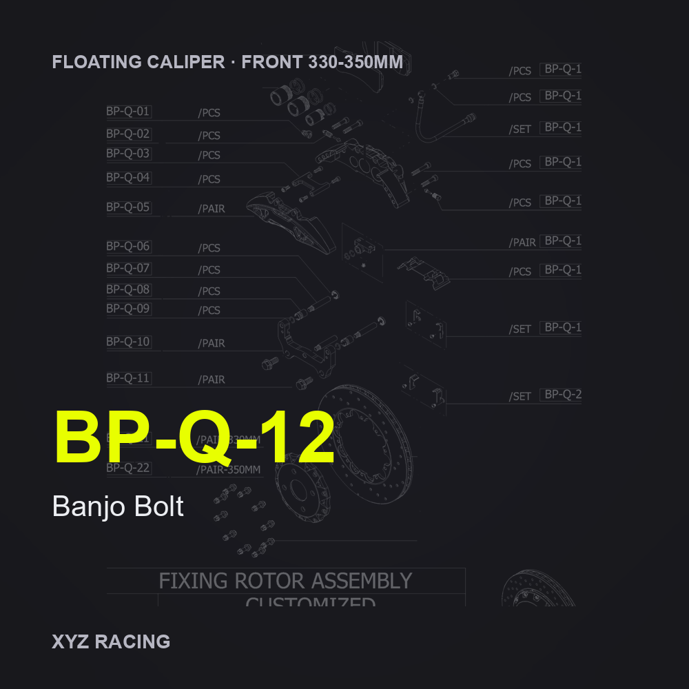 Banjo Bolt (BP-Q-12) — Floating Caliper Front 330-350mm