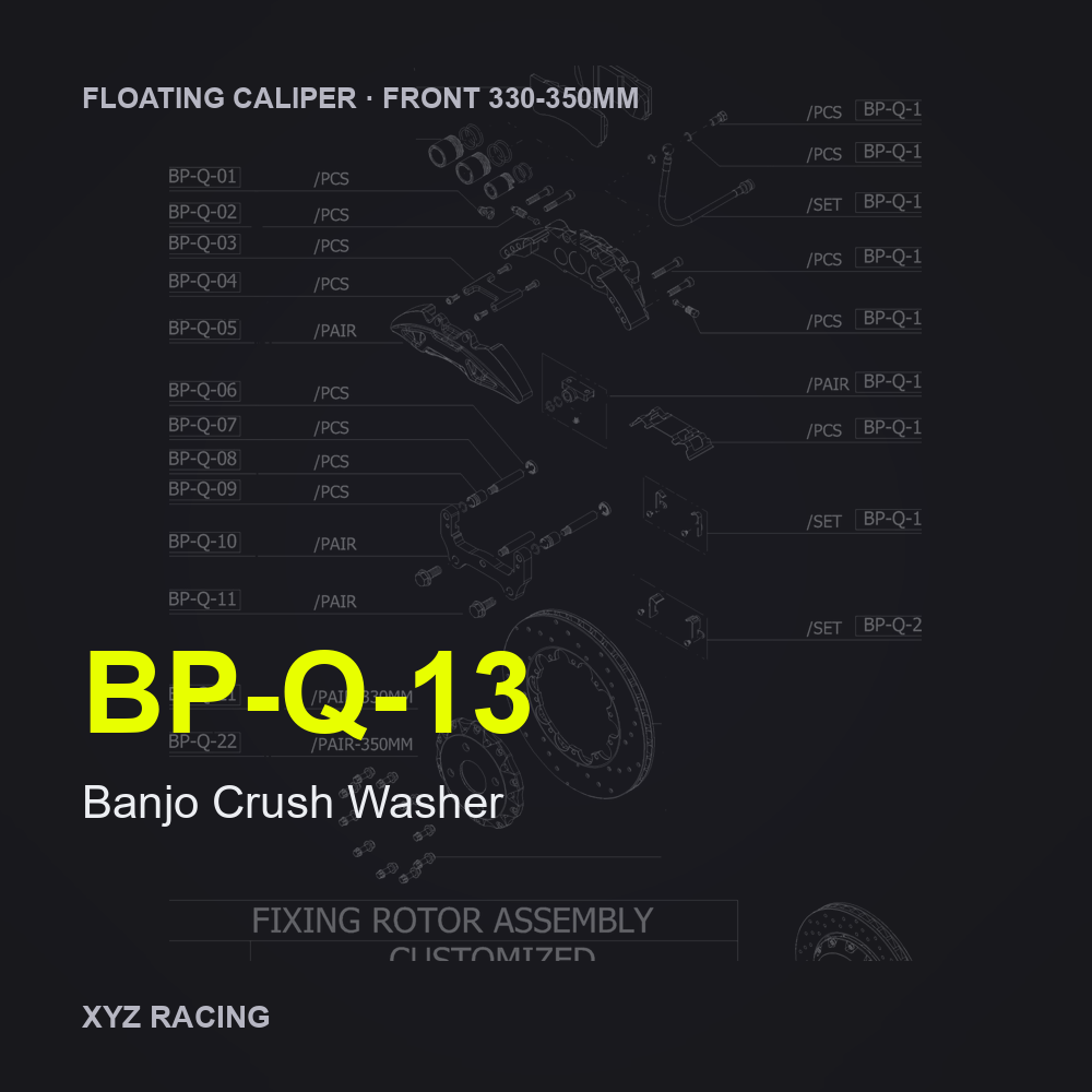 Banjo Crush Washer (BP-Q-13) — Floating Caliper Front 330-350mm