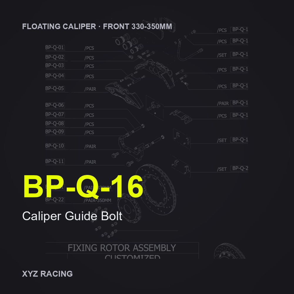 Caliper Guide Bolt (BP-Q-16) — Floating Caliper Front 330-350mm