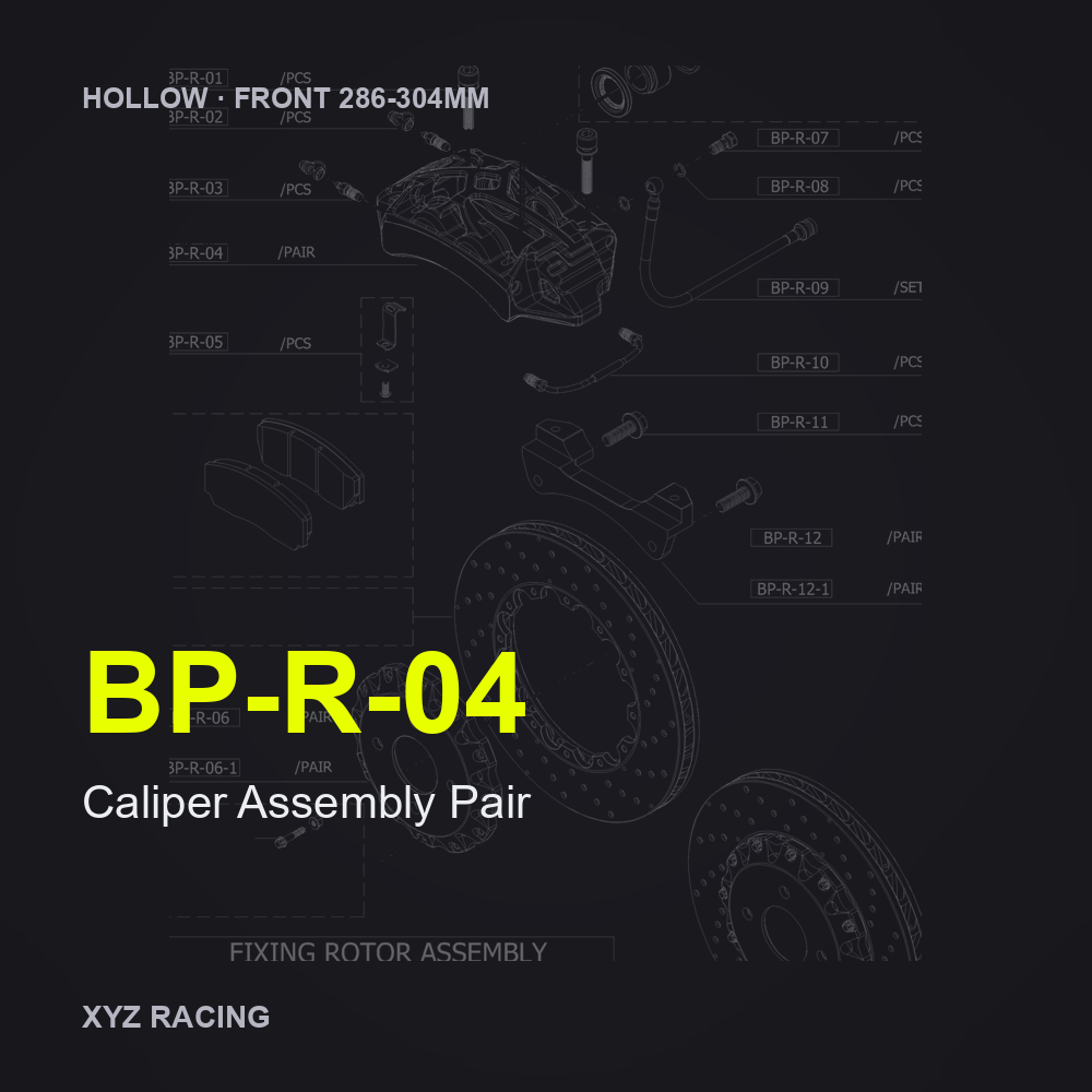 Caliper Assembly Pair (BP-R-04) — Hollow Front 286-304mm