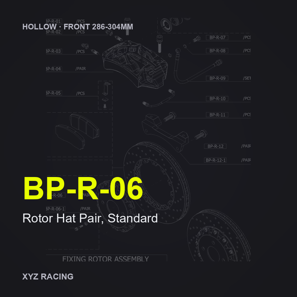 Rotor Hat Pair, Standard (BP-R-06) — Hollow Front 286-304mm