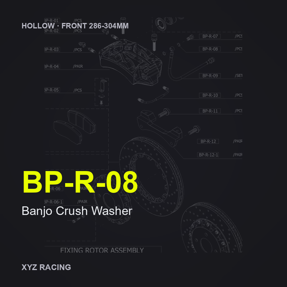 Banjo Crush Washer (BP-R-08) — Hollow Front 286-304mm