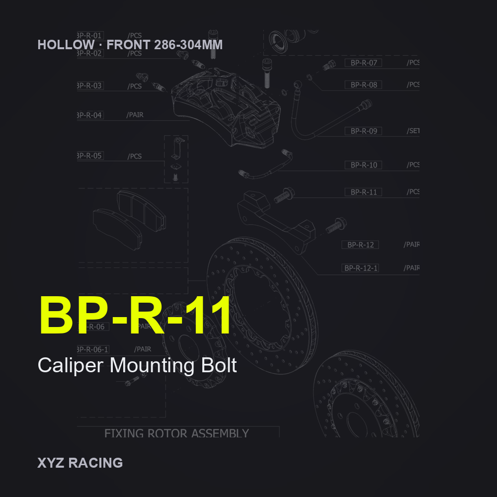 Caliper Mounting Bolt (BP-R-11) — Hollow Front 286-304mm