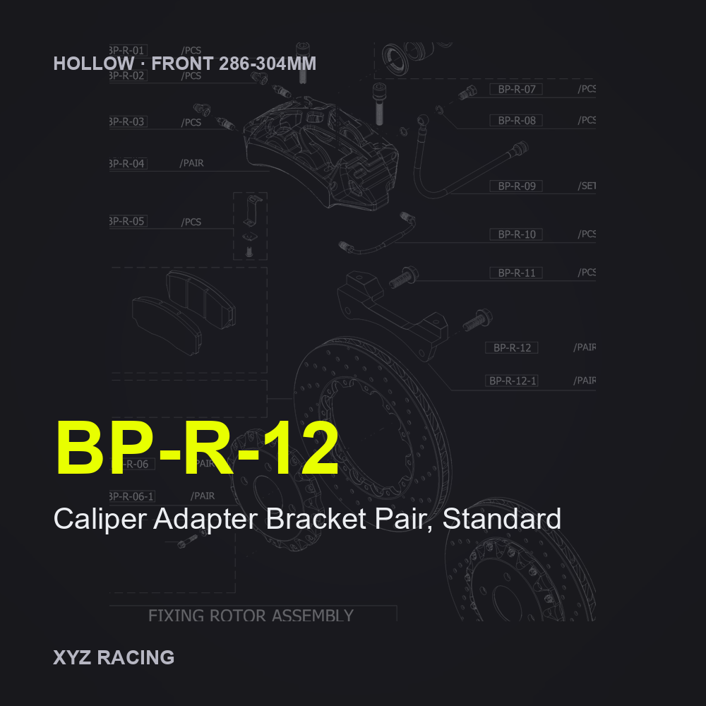 Caliper Adapter Bracket Pair, Standard (BP-R-12) — Hollow Front 286-304mm
