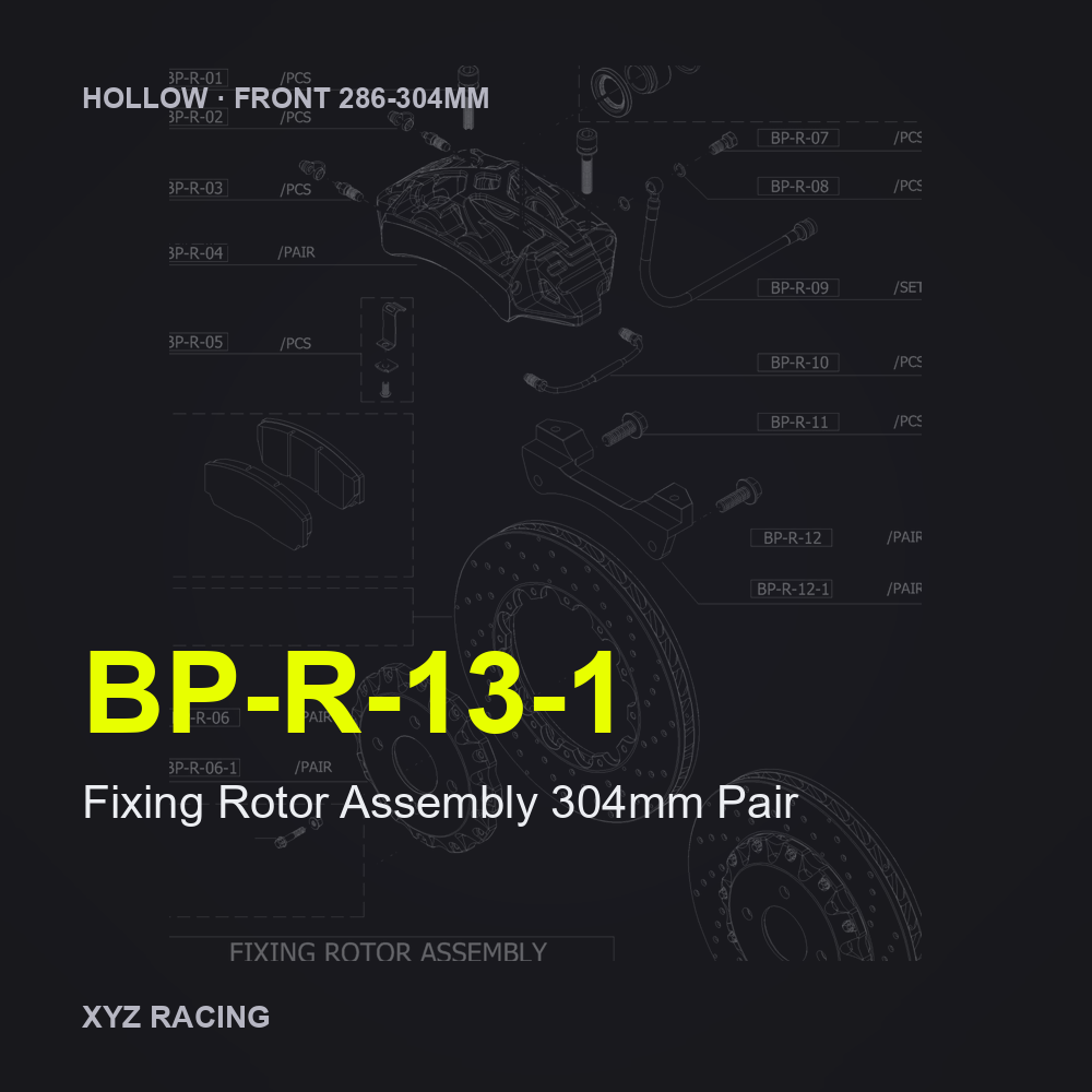 Fixing Rotor Assembly 304mm Pair (BP-R-13-1) — Hollow Front 286-304mm