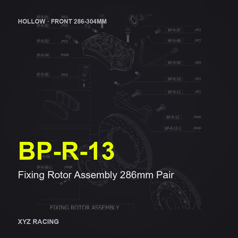 Fixing Rotor Assembly 286mm Pair (BP-R-13) — Hollow Front 286-304mm