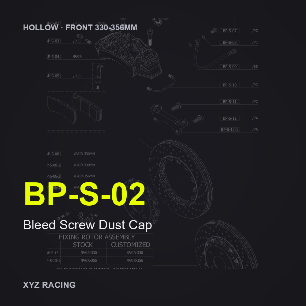 Bleed Screw Dust Cap (BP-S-02) — Hollow Front 330-356mm