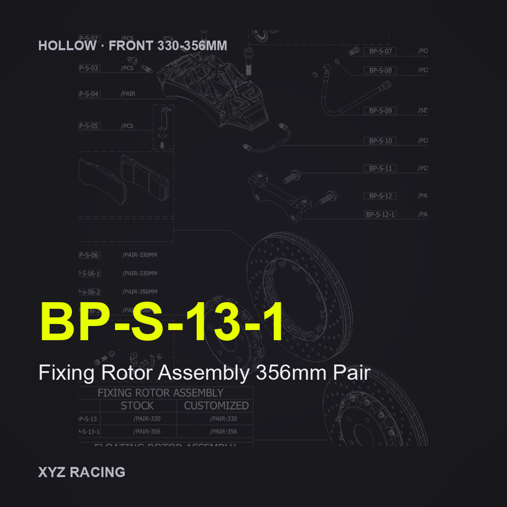 Fixing Rotor Assembly 356mm Pair (BP-S-13-1) — Hollow Front 330-356mm