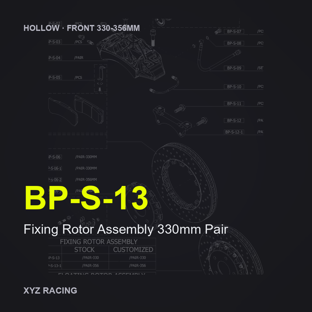 Fixing Rotor Assembly 330mm Pair (BP-S-13) — Hollow Front 330-356mm