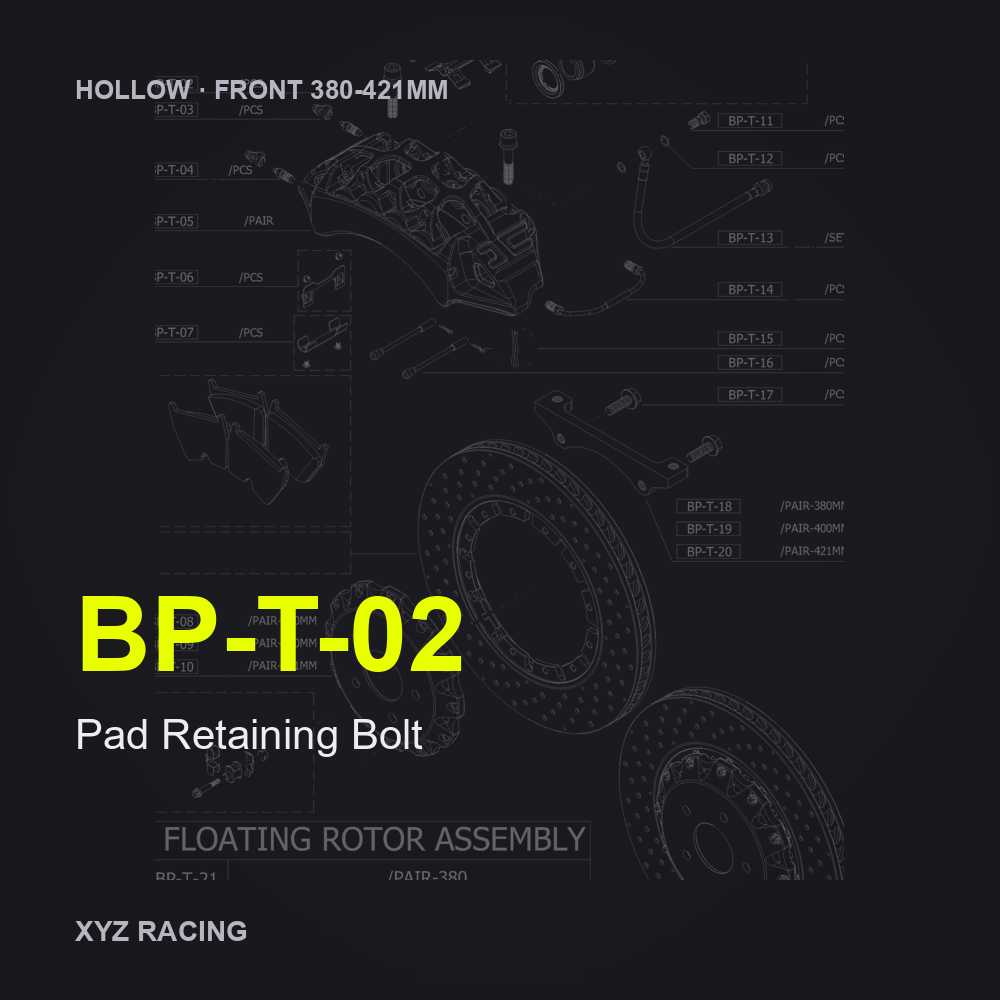 Pad Retaining Bolt (BP-T-02) — Hollow Front 380-421mm