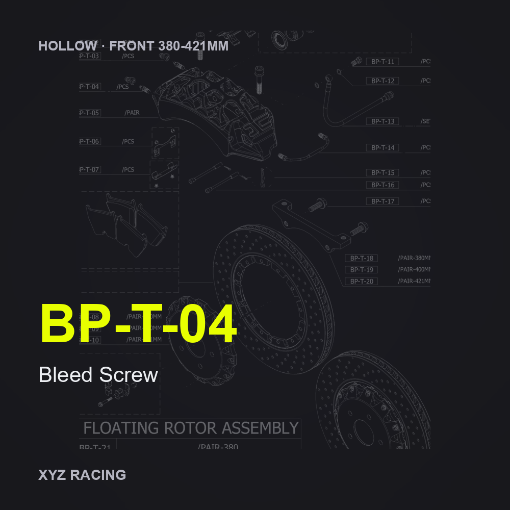 Bleed Screw (BP-T-04) — Hollow Front 380-421mm