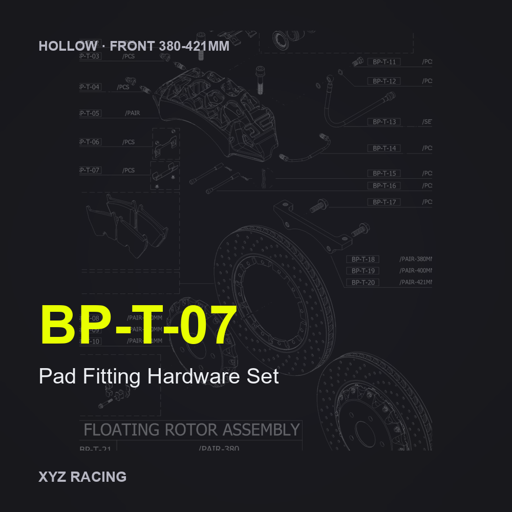 Pad Fitting Hardware Set (BP-T-07) — Hollow Front 380-421mm