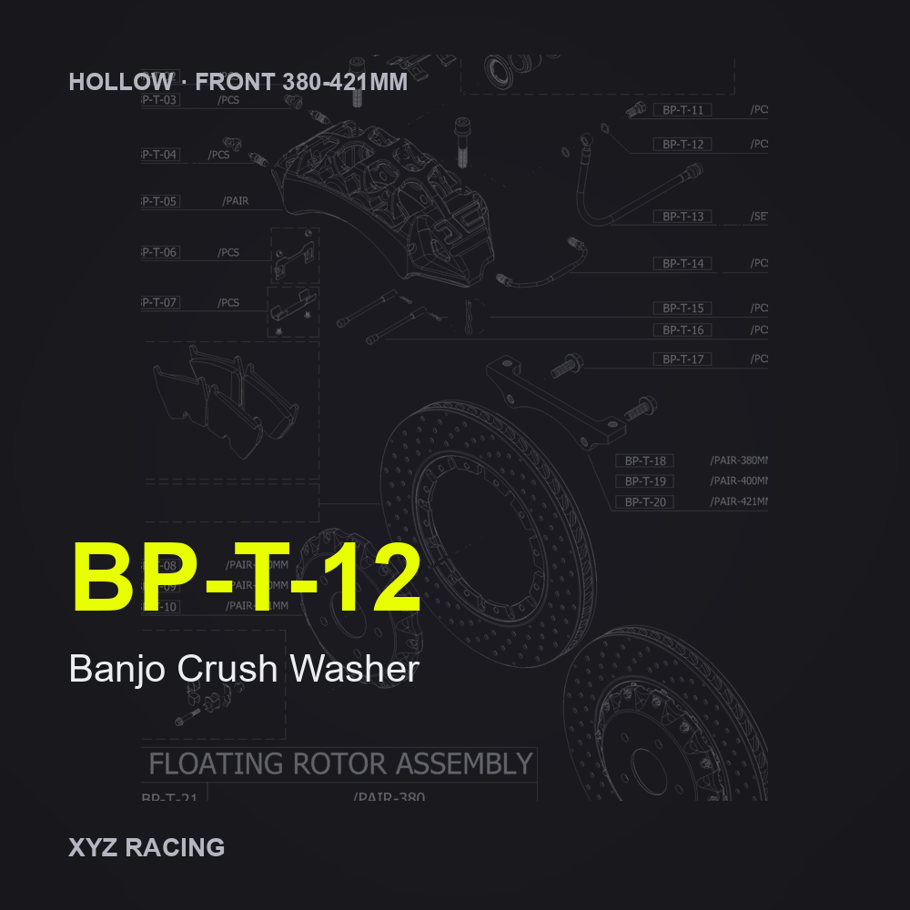 Banjo Crush Washer (BP-T-12) — Hollow Front 380-421mm