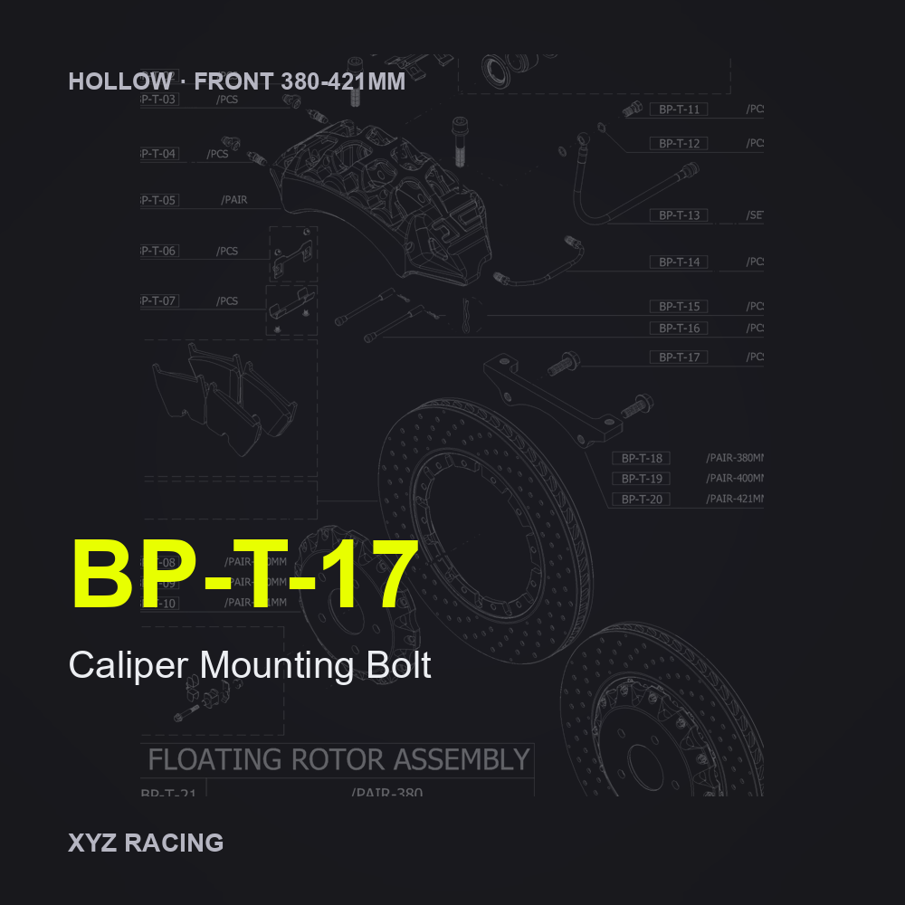 Caliper Mounting Bolt (BP-T-17) — Hollow Front 380-421mm