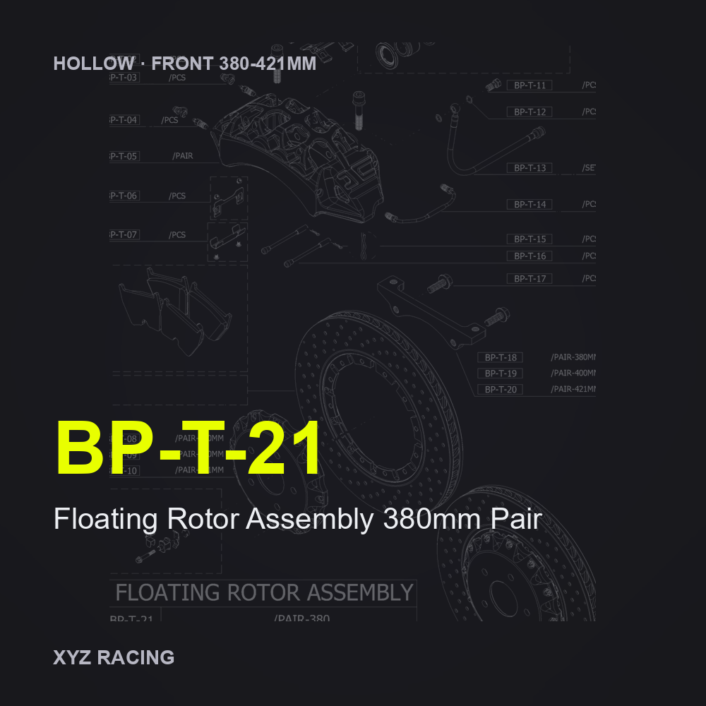 Floating Rotor Assembly 380mm Pair (BP-T-21) — Hollow Front 380-421mm