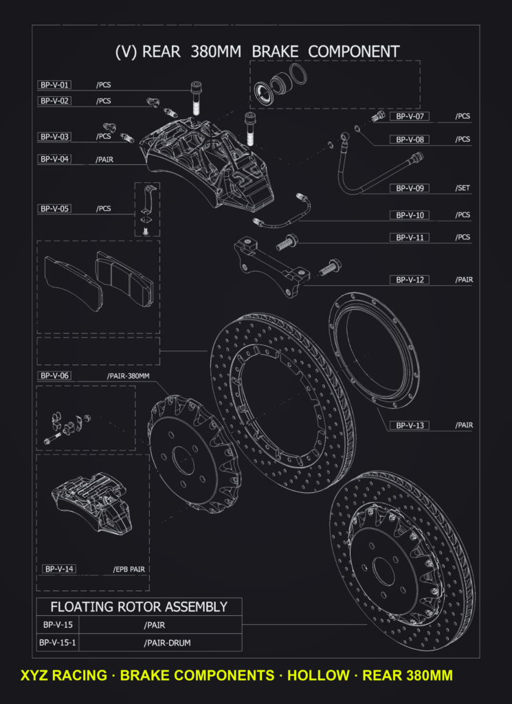 Bleed Screw Dust Cap (BP-V-02) — Hollow Rear 380mm