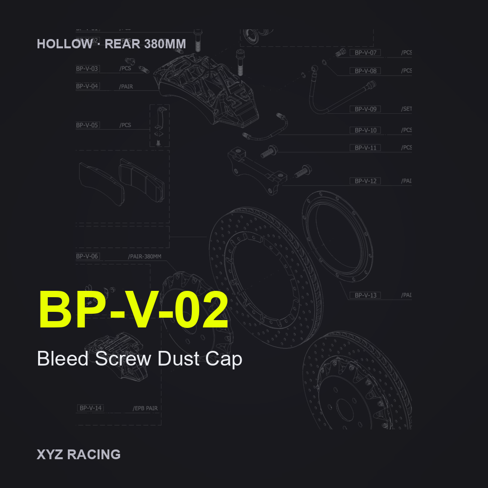 Bleed Screw Dust Cap (BP-V-02) — Hollow Rear 380mm