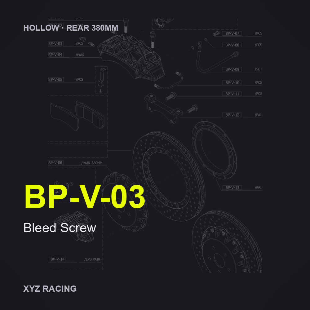 Bleed Screw (BP-V-03) — Hollow Rear 380mm