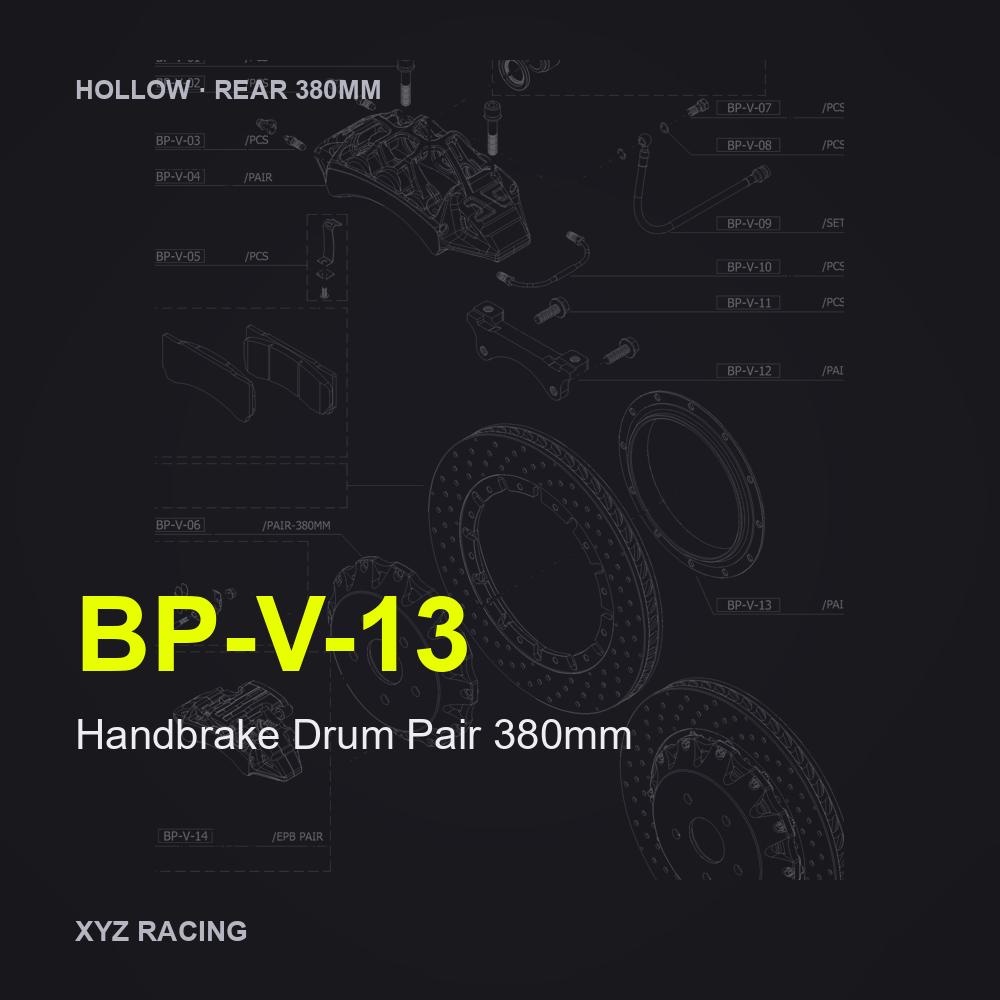 Handbrake Drum Pair 380mm (BP-V-13) — Hollow Rear 380mm