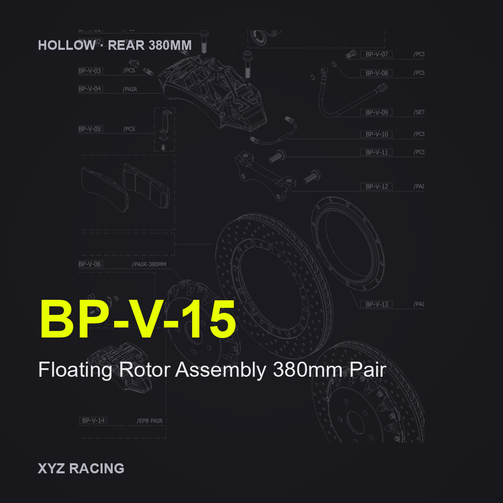 Floating Rotor Assembly 380mm Pair (BP-V-15) — Hollow Rear 380mm
