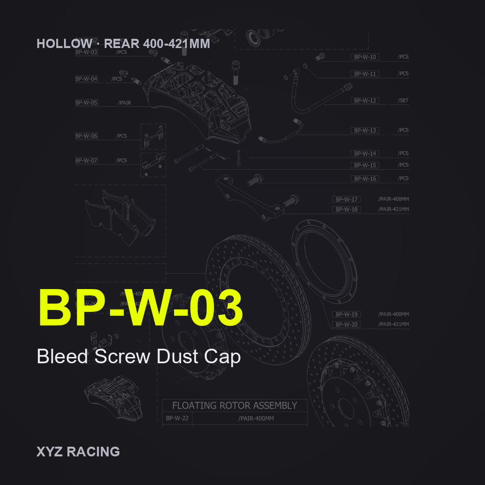 Bleed Screw Dust Cap (BP-W-03) — Hollow Rear 400-421mm