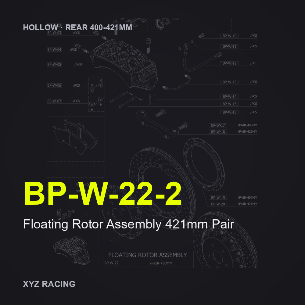 Floating Rotor Assembly 421mm Pair (BP-W-22-2) — Hollow Rear 400-421mm