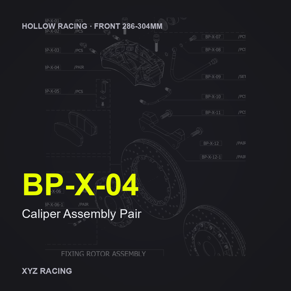 Caliper Assembly Pair (BP-X-04) — Hollow Racing Front 286-304mm