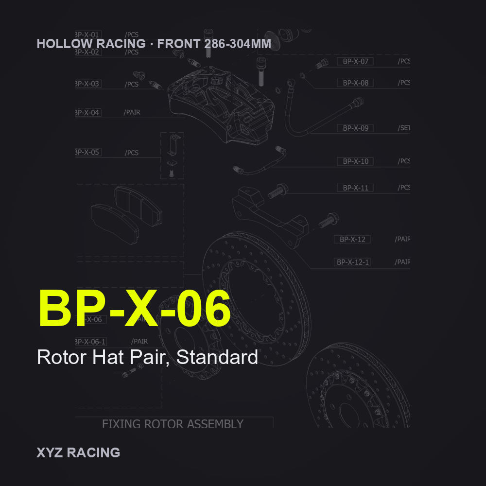 Rotor Hat Pair, Standard (BP-X-06) — Hollow Racing Front 286-304mm