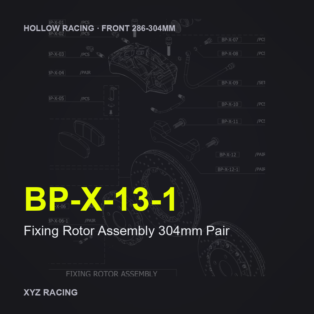 Fixing Rotor Assembly 304mm Pair (BP-X-13-1) — Hollow Racing Front 286-304mm