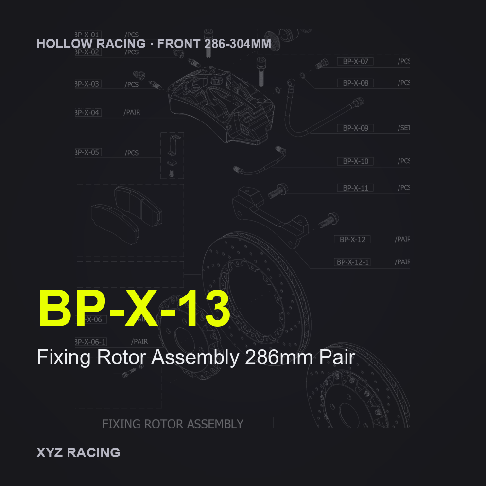 Fixing Rotor Assembly 286mm Pair (BP-X-13) — Hollow Racing Front 286-304mm