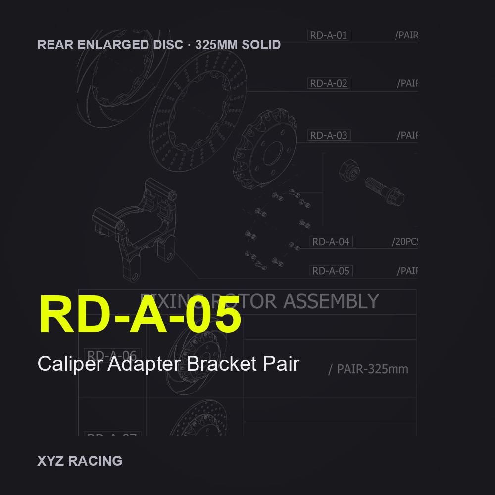 Caliper Adapter Bracket Pair (RD-A-05) — Rear Enlarged Disc 325mm Solid